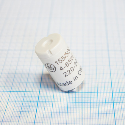 Стартер 155/500 220-240V 4-65W 64087 GE Фото товара Стартер 155/500 220-240V 4-65W 64087 GE