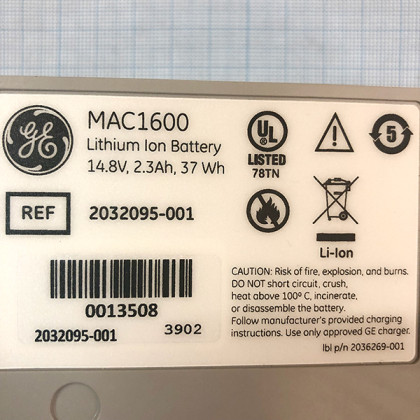 Аккумулятор для электрокардиографа MAC 1600 2035701-001 Фото товара Аккумулятор для электрокардиографа MAC 1600 2035701-001
