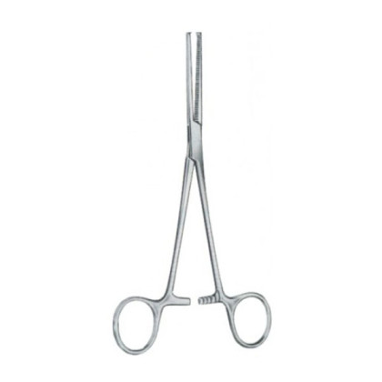 Зажим кровоостанавливающий изогнутый 1х2 зубый №2 160мм 17-383 Kocher Фото товара Зажим кровоостанавливающий изогнутый 1х2 зубый №2 160мм 17-383 Kocher