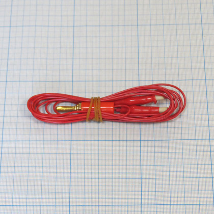 Кабель ПВХ красный 2 углетканевых токопровода к аппарату Поток-1 Фото товара Кабель ПВХ красный 2 углетканевых токопровода к аппарату Поток-1