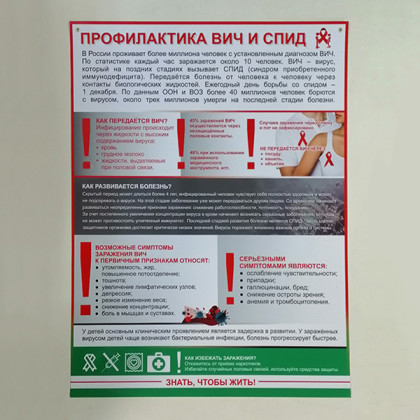 Фото товара Плакат "Профилактика ВИЧ и СПИД"