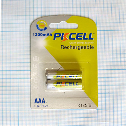 Аккумулятор AAA/LR03 Ni-Mh BL2, PKCell Фото товара Аккумулятор AAA/LR03 Ni-Mh BL2, PKCell