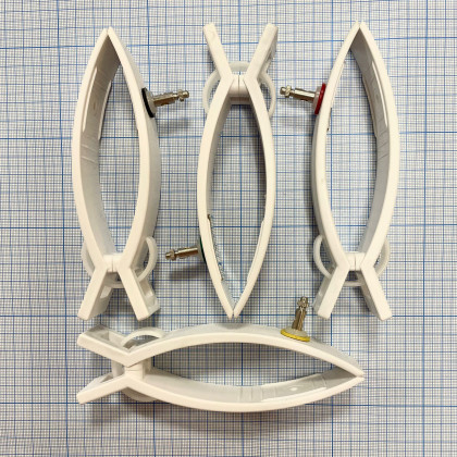 Фото товара Электрод конечностный взрослый с винтом и зажимом (прищепки белые - 4 шт.упаковка) РФ