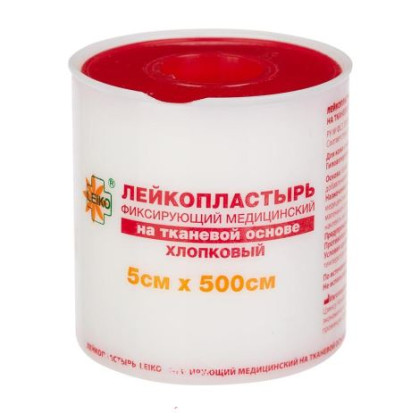 Пластырь фиксирующий Leiko plaster 5x500 см тканая основа Фото товара Пластырь фиксирующий Leiko plaster 5x500 см тканая основа