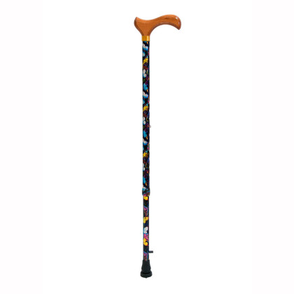 Трость телескопическая с деревянной ручкой с упс (штырь) ТР1(01) (бабочки) Фото товара Трость телескопическая с деревянной ручкой с упс (штырь) ТР1(01) (бабочки)