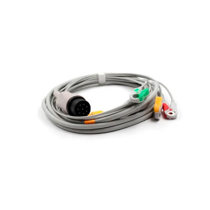 Фото товара Кабель пациента для ЭКГ Nihon Kohden OEC-6102A, OEC-6105A, BSM-7105K, 8pin, 3 отведения, КНР