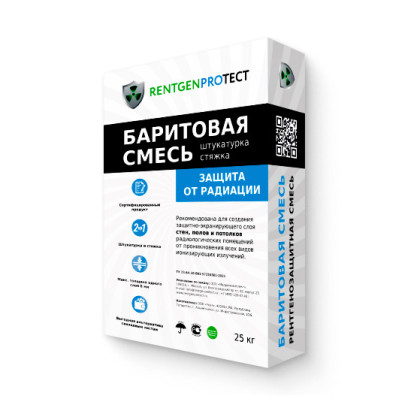 Баритовая рентгенозащитная штукатурка Rentgenprotect Фото товара Баритовая рентгенозащитная штукатурка Rentgenprotect