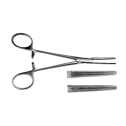 Зажим кровоостанавливающий прямой с атравматической с насечкой, 160 мм, 3-11-1 Фото товара Зажим кровоостанавливающий прямой с атравматической с насечкой, 160 мм, 3-11-1