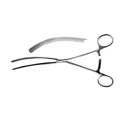 Зажим кишечный эластичный для детей изогнутый 3-40-4 Фото товара Зажим кишечный эластичный для детей изогнутый 3-40-4