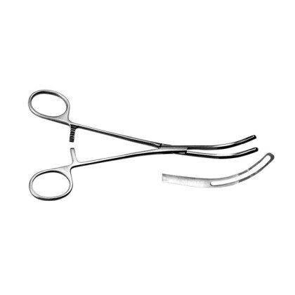 Зажим для клиновидной резекции легкого изогнутый, детский Фото товара Зажим для клиновидной резекции легкого изогнутый, детский