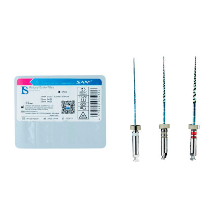 Набор ротационных файлов для первичной эндодонтии SANI Blue Storm Фото товара Набор ротационных файлов для первичной эндодонтии SANI Blue Storm