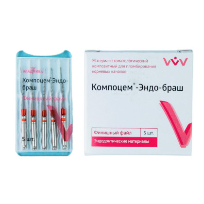 Шлифующий эндоинструмент для финальной стадии обработки корневого канала Компоцем Эндо-браш Фото товара Шлифующий эндоинструмент для финальной стадии обработки корневого канала Компоцем Эндо-браш