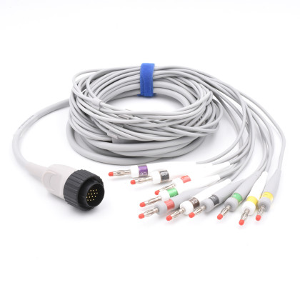 Кабель для ЭКГ Kenz Cardico ECG 103/106/107 круглый разъем Фото товара Кабель для ЭКГ Kenz Cardico ECG 103/106/107 круглый разъем