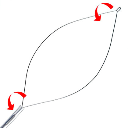 Петля для полипэктомии овальная вращающаяся, мононить Фото товара Петля для полипэктомии овальная вращающаяся, мононить
