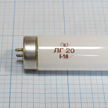 Лампа ультрафиолетовая люминесцентная ЛГ 20 Фото товара Лампа ультрафиолетовая люминесцентная ЛГ 20