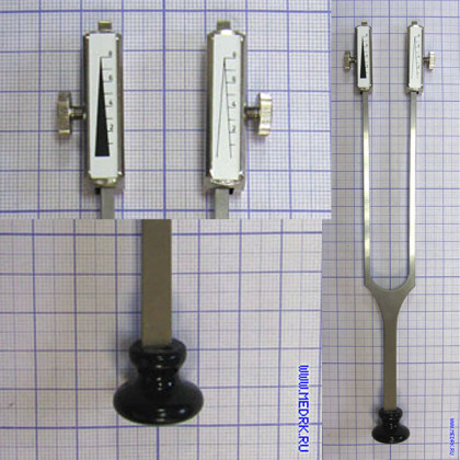 Камертон стальной с грузиками С64/С128 5175 Riester Фото товара Камертон стальной с грузиками С64/С128 5175 Riester