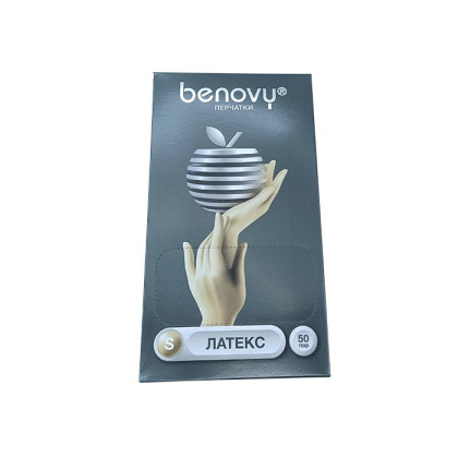 ! Перчатки латексные медицинские BENOVY Latex Chlorinated, р-м S, 50 пар в упаковке Фото товара ! Перчатки латексные медицинские BENOVY Latex Chlorinated, р-м S, 50 пар в упаковке