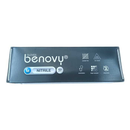 ! Перчатки нитриловые BENOVY Nitrile Chlorinated, голубые, одноразовые, смотровые, размер M, упаковка: 100 пар Фото товара ! Перчатки нитриловые BENOVY Nitrile Chlorinated, голубые, одноразовые, смотровые, размер M, упаковка: 100 пар