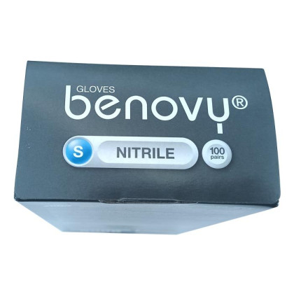 ! Перчатки нитриловые BENOVY Nitrile Chlorinated, голубые, одноразовые, смотровые, размер S, упаковка: 100 пар Фото товара ! Перчатки нитриловые BENOVY Nitrile Chlorinated, голубые, одноразовые, смотровые, размер S, упаковка: 100 пар