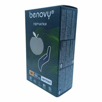 ! Перчатки нитриловые медицинские BENOVY Nitrile MultiColor, зеленые, размер M, 50 пар в упаковке Фото товара ! Перчатки нитриловые медицинские BENOVY Nitrile MultiColor, зеленые, размер M, 50 пар в упаковке