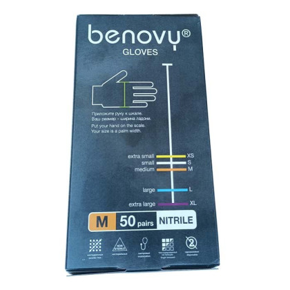 ! Перчатки нитриловые медицинские BENOVY Nitrile MultiColor, зеленые, размер M, 50 пар в упаковке Фото товара ! Перчатки нитриловые медицинские BENOVY Nitrile MultiColor, зеленые, размер M, 50 пар в упаковке
