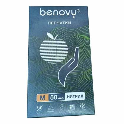 ! Перчатки нитриловые медицинские BENOVY Nitrile MultiColor, зеленые, размер M, 50 пар в упаковке Фото товара ! Перчатки нитриловые медицинские BENOVY Nitrile MultiColor, зеленые, размер M, 50 пар в упаковке