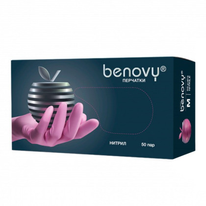 ! Перчатки нитриловые медицинские BENOVY Nitrile MultiColor, розовые, размер S, 50 пар в упаковке Фото товара ! Перчатки нитриловые медицинские BENOVY Nitrile MultiColor, розовые, размер S, 50 пар в упаковке