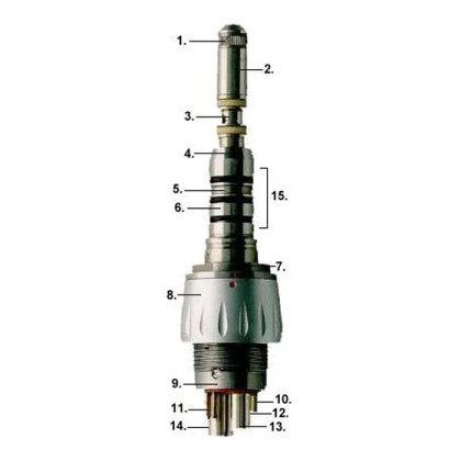 MULTIflex 465 LRN - быстросъемный переходник с подсветкой, с регулятором подачи спрея, KaVo Фото товара MULTIflex 465 LRN - быстросъемный переходник с подсветкой, с регулятором подачи спрея, KaVo