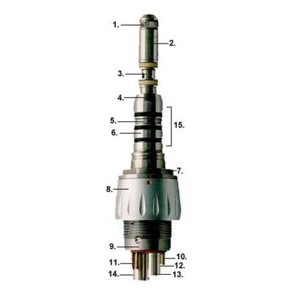 MULTIflex 465 RN - быстросъемный переходник без подсветки, с регулятором подачи спрея, KaVo Фото товара MULTIflex 465 RN - быстросъемный переходник без подсветки, с регулятором подачи спрея, KaVo
