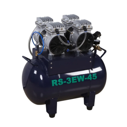 RS-3 EW-45 - безмасляный компрессор для двух стоматологических установок, без осушителя, с ресивером 45 л, 140 л/мин Фото товара RS-3 EW-45 - безмасляный компрессор для двух стоматологических установок, без осушителя, с ресивером 45 л, 140 л/мин
