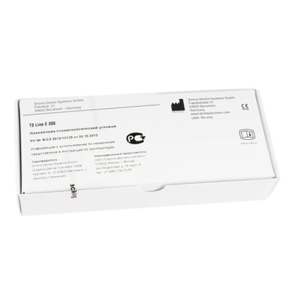 Sirona T3 LINE E200 повышающий угловой наконечник без света, 1:5 Фото товара Sirona T3 LINE E200 повышающий угловой наконечник без света, 1:5