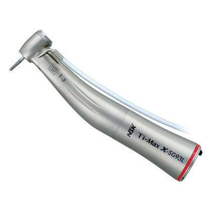 Ti-Max X-SG93L - повышающий угловой наконечник с оптикой, трехточечный спрей, кнопочный зажим, 1:3, NSK Nakanishi Фото товара Ti-Max X-SG93L - повышающий угловой наконечник с оптикой, трехточечный спрей, кнопочный зажим, 1:3, NSK Nakanishi