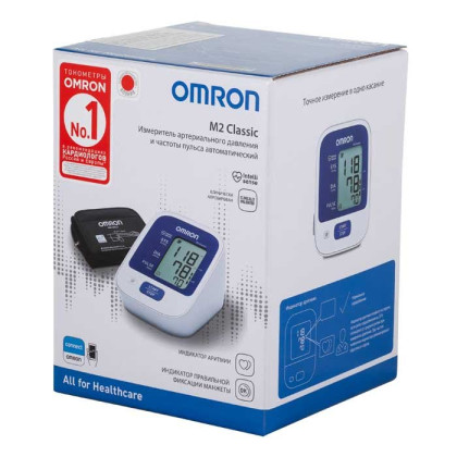Фото товара Автоматический тонометр OMRON M2 Classic + Универсальная манжета новинка (HEM-7122-LRU)