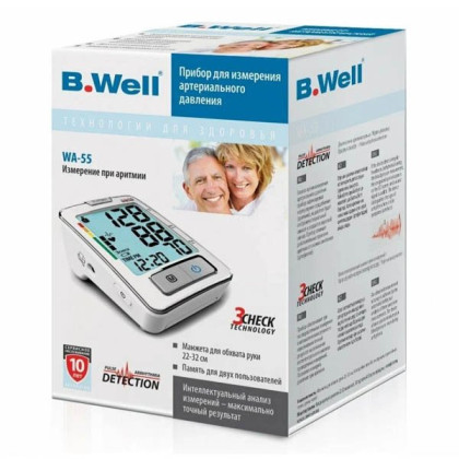 Фото товара Автоматический тонометр с функцией трехкратного измерения WA-55 (M-L) с адаптером B.Well