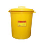 Бак для сбора медицинских отходов кл. Б на 50 литров, с крышкой, жёлтый Фото товара Бак для сбора медицинских отходов кл. Б на 50 литров, с крышкой, жёлтый