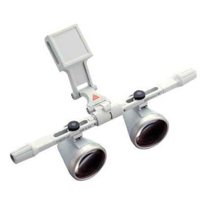 Фото товара Бинокулярная лупа HR 2.5х, рабочее расстояние 420 мм, с креплением i-View для шлема Professional L без защитного щитка, (арт. С-000.32.734), Heine