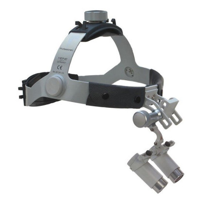 Фото товара Бинокулярная лупа HRP 3.5х, рабочее расстояние 420 мм, на шлеме без защитного щитка, (арт. С-000.32.840), Heine