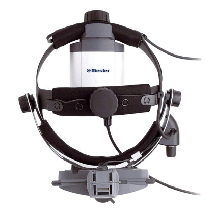 Фото товара Бинокулярный офтальмоскоп Set II All Pupil II Riester непрямой налобный(провод LED+перен комп акк+заряд ст+Б/М деп+линза20D)