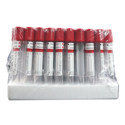 Фото товара Вакуумные пробирки без наполнителя, красные, 6 мл, размер: 13х100 мм (в упаковке 100шт) 1000613100