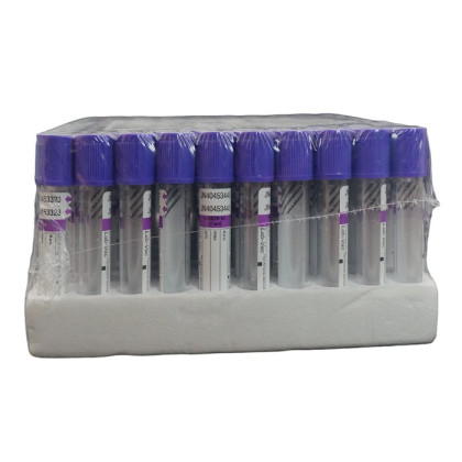 Фото товара Вакуумные пробирки с К2 ЭДТА, фиолетовые, 2 мл, 13х75 мм (уп. 100шт) 142021375