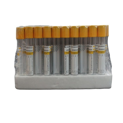 Фото товара Вакуумные пробирки с активатором и разделительным гелем, желтые, 5 мл, 13х100 мм (количество в уп. 100шт) 1200513100