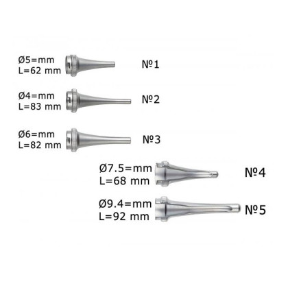 Фото товара Воронка ушная ветеринарная №5 Диаметр 9,4 мм, длина 92 мм. С прорезью .(1 шт/уп) Riester