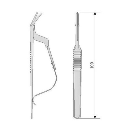 Выкусыватель для склеры пружинный 100х0,5 мм, ММИЗ Фото товара Выкусыватель для склеры пружинный 100х0,5 мм, ММИЗ
