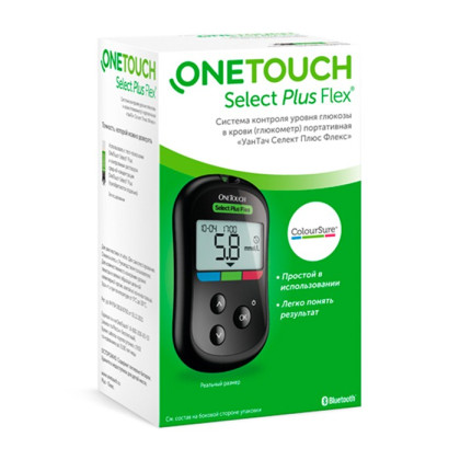 Фото товара Глюкометр OneTouch Select Plus Flex (Селект Плюс Флекс), ручка + 10 ланцетов в комплекте