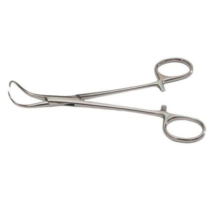 Фото товара Зажим Backhaus 130 мм (Зажим с кремальерой для операционного белья, 130 мм) Sammar