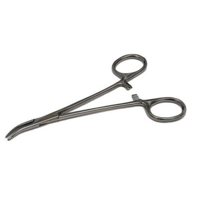 Фото товара Зажим Halsted Mosquito угловой 150 мм (Зажим к/о "Москит" зубчатый изогнутый по ребру,150 мм) Sammar