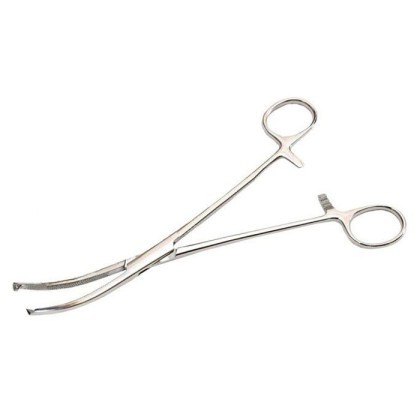 Фото товара Зажим Mikulicz 200 мм изогнутый (Зажим Микулича для прикрепления белья к брюшине, 200 мм) Sammar