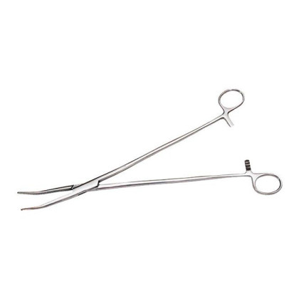 Зажим гинекологический изогнутый 255 мм Surgiwell Фото товара Зажим гинекологический изогнутый 255 мм Surgiwell