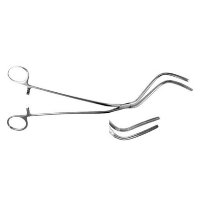 Зажим д/врем. пережат.аорты с кремальерой с 2-м изгиб., детск., 270 мм Фото товара Зажим д/врем. пережат.аорты с кремальерой с 2-м изгиб., детск., 270 мм