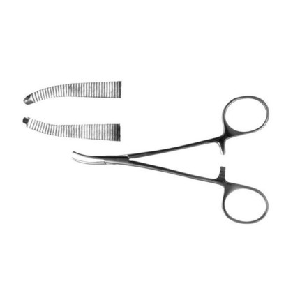 Зажим к/о 1х2 зубый, зубчатый изогнутый по ребру д/новор., 125 мм Фото товара Зажим к/о 1х2 зубый, зубчатый изогнутый по ребру д/новор., 125 мм